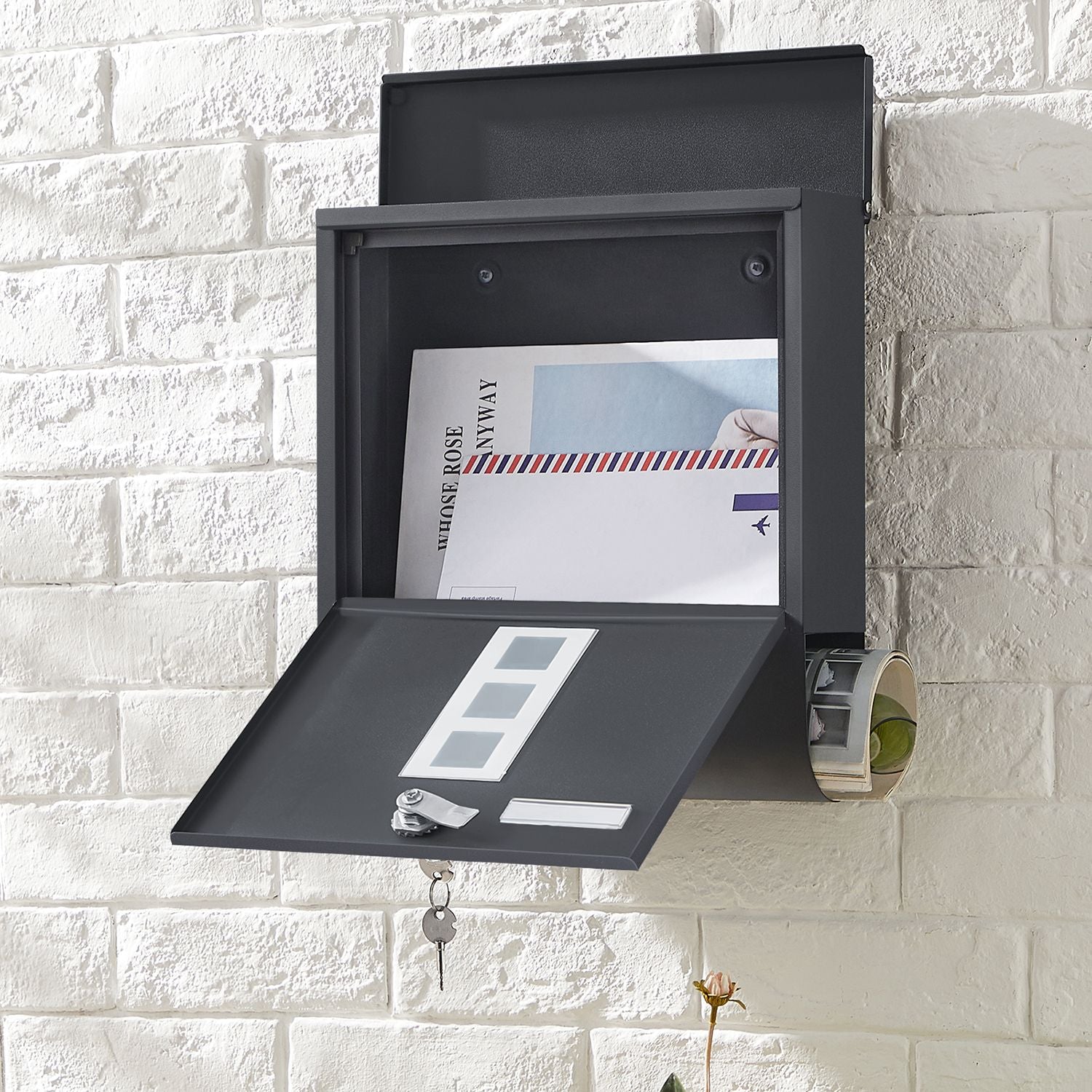 Letterbox - with newspaper compartment