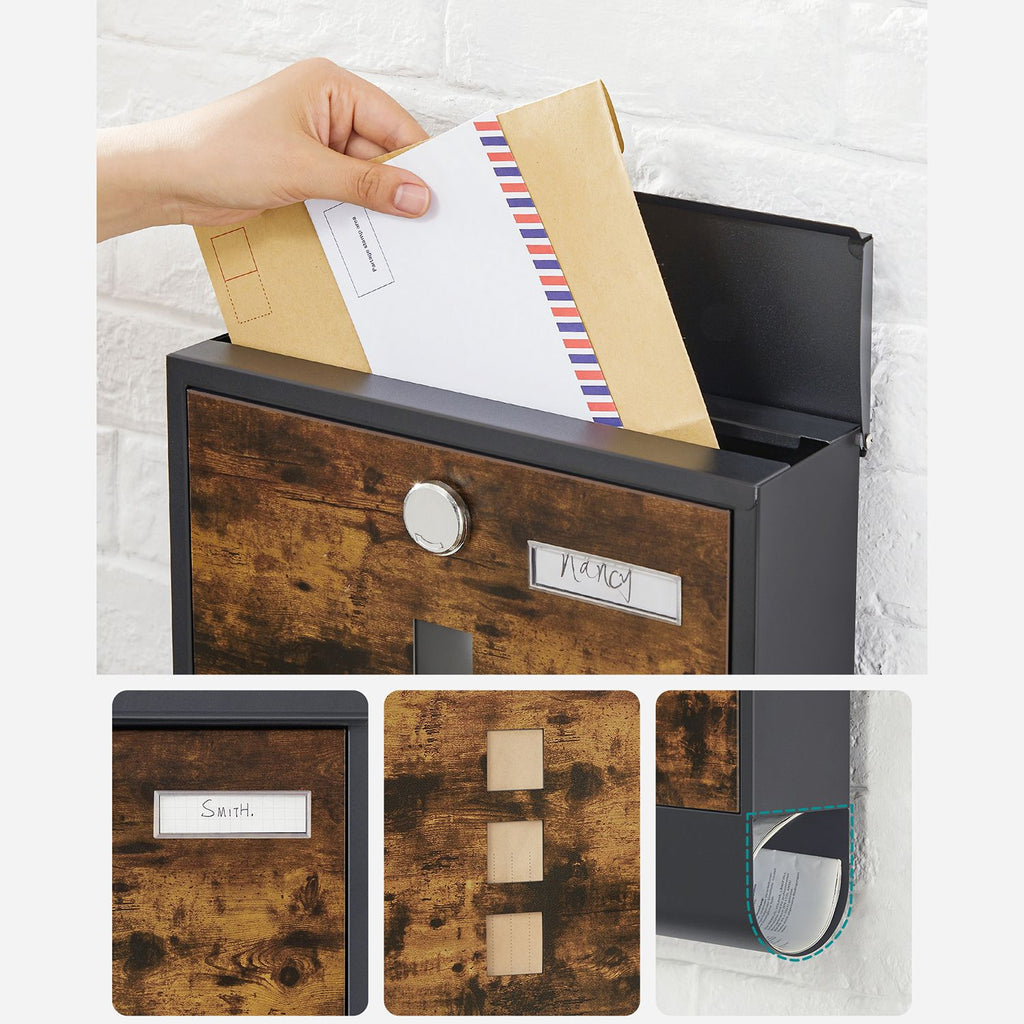 Letterbox - with newspaper compartment