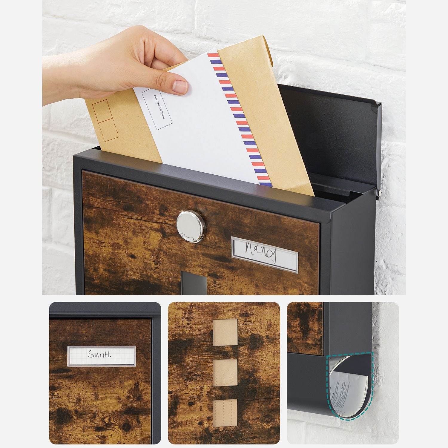 Letterbox - with newspaper compartment