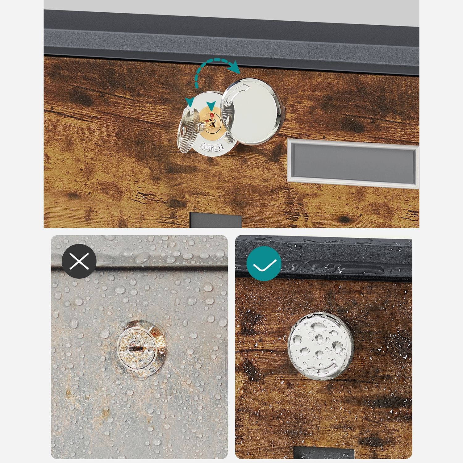 Letterbox - with newspaper compartment