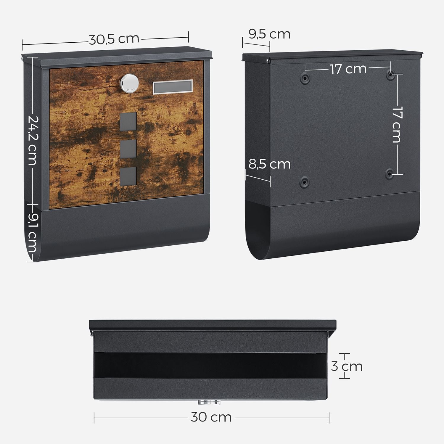 Letterbox - with newspaper compartment