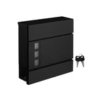 Mailbox - Modern wall letterbox - With newspaper compartment - Lockable - Black