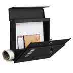 Mailbox - Modern wall letterbox - With newspaper compartment - Lockable - Black