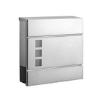 Mailbox - Modern wall letterbox - With newspaper compartment - Lockable - Black