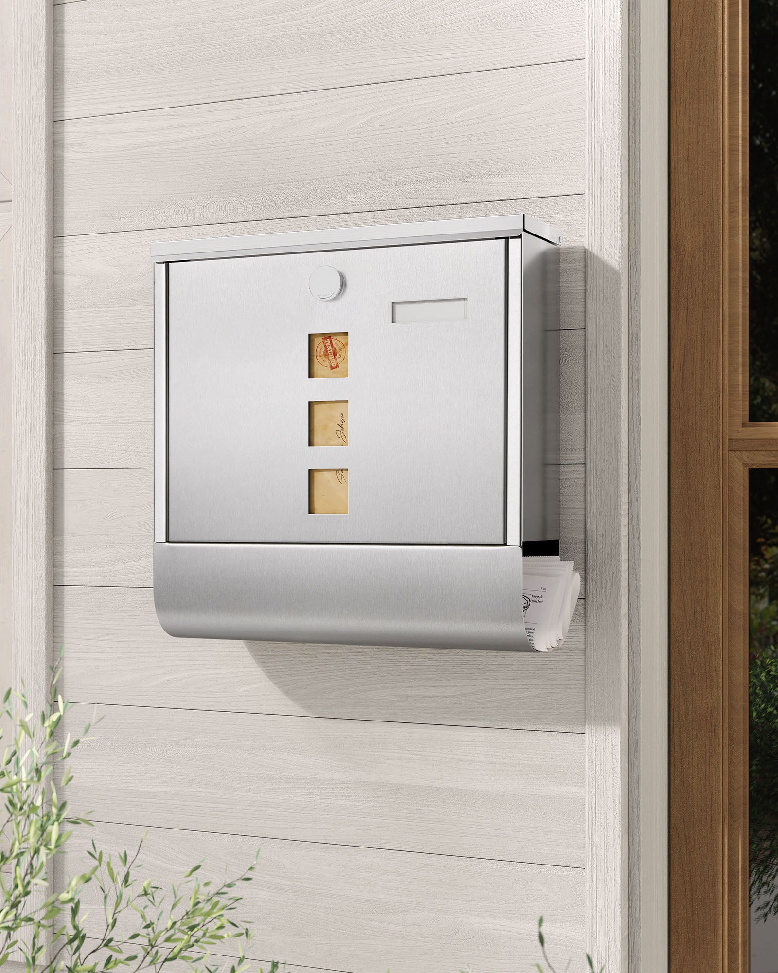 Letterbox - with silver copper slot cylinder