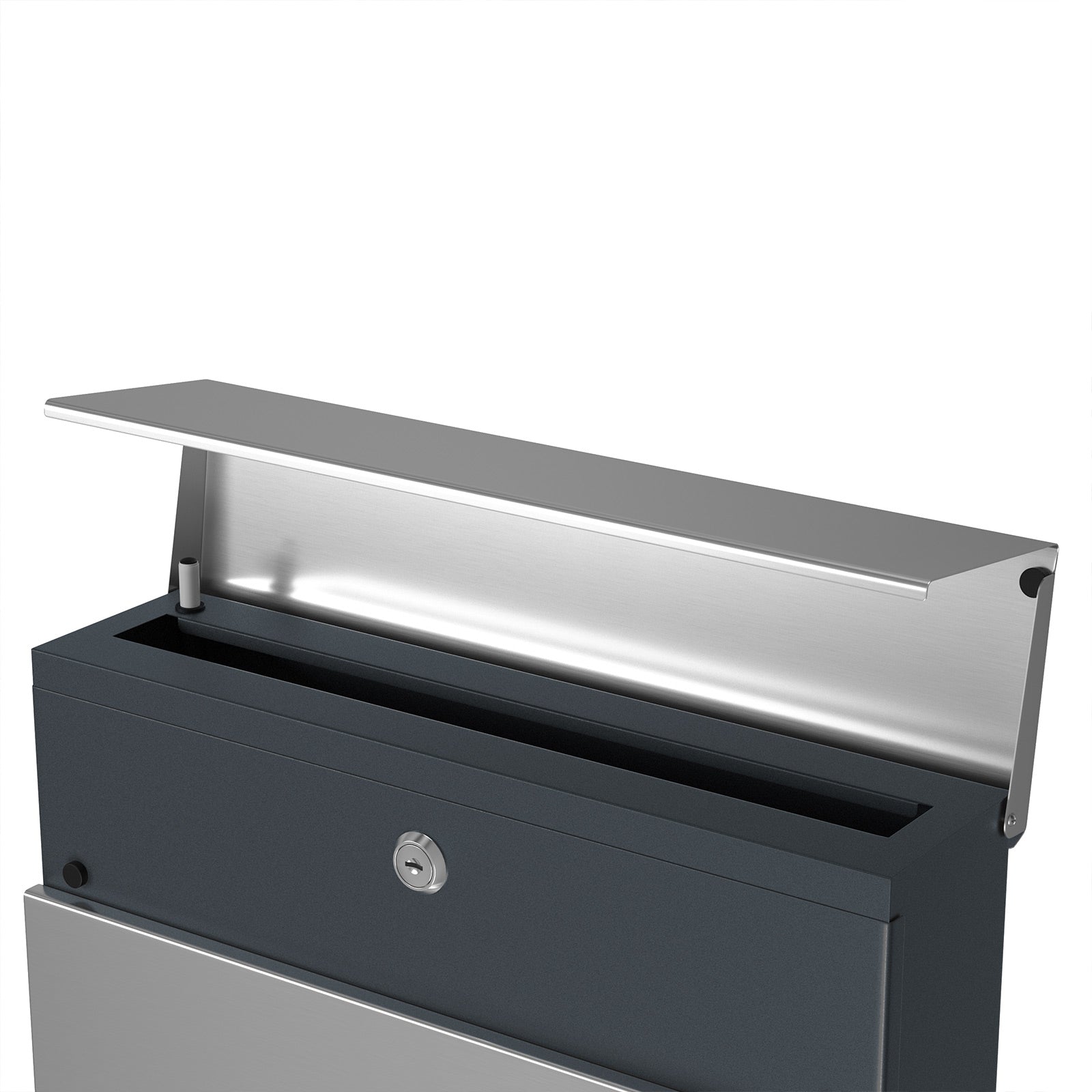 Letterbox - Lockable wall letterbox - With newspaper compartment - Modern - Silver