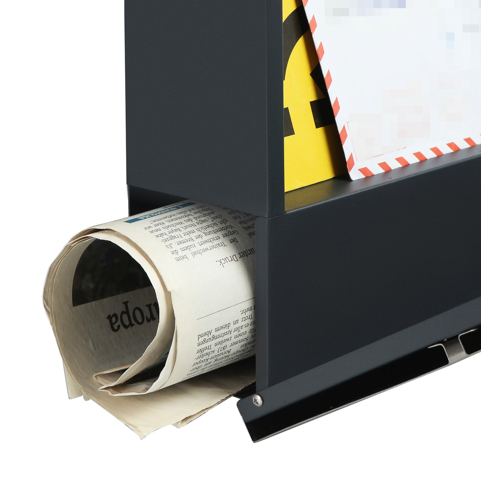 Letterbox - Lockable wall letterbox - With newspaper compartment - Modern - Silver