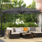 Parasol 290 x 290 cm 360 ° rotatable with standard
