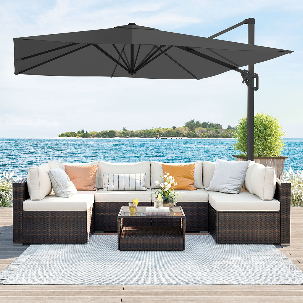 Parasol 290 x 290 cm 360 ° rotatable with standard