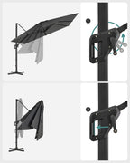 Parasol 290 x 290 cm 360 ° rotatable with standard