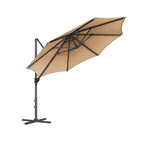 Parasol Ø300 cm-UPF 50+-With 28 LED lamps-Gray