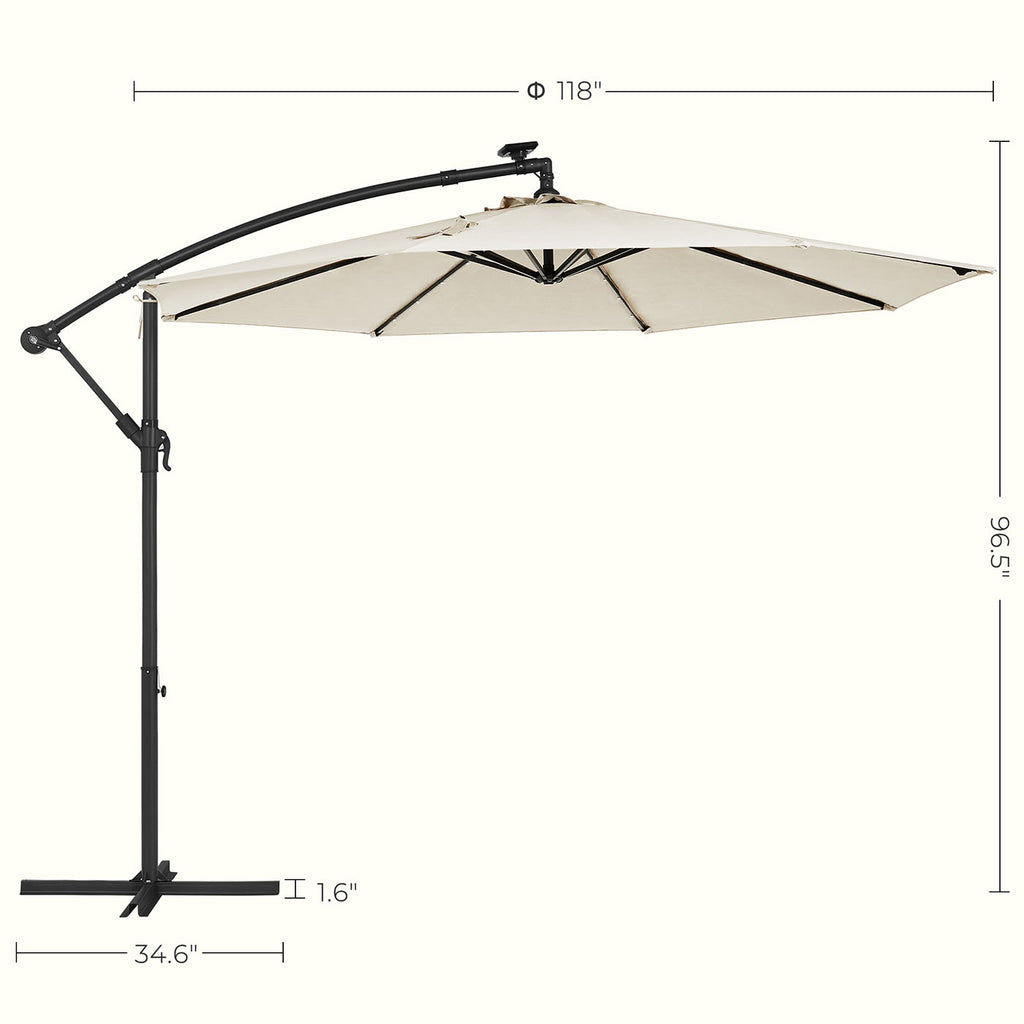 Parasol on solar energy with LED lighting-Modern Design