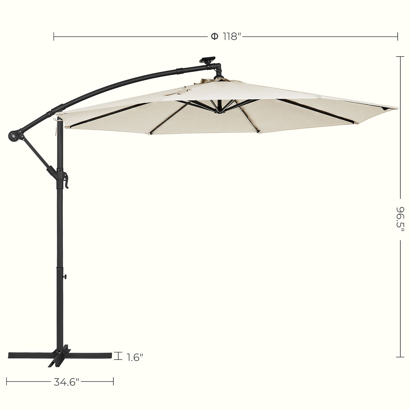 Parasol on solar energy with LED lighting-Modern Design