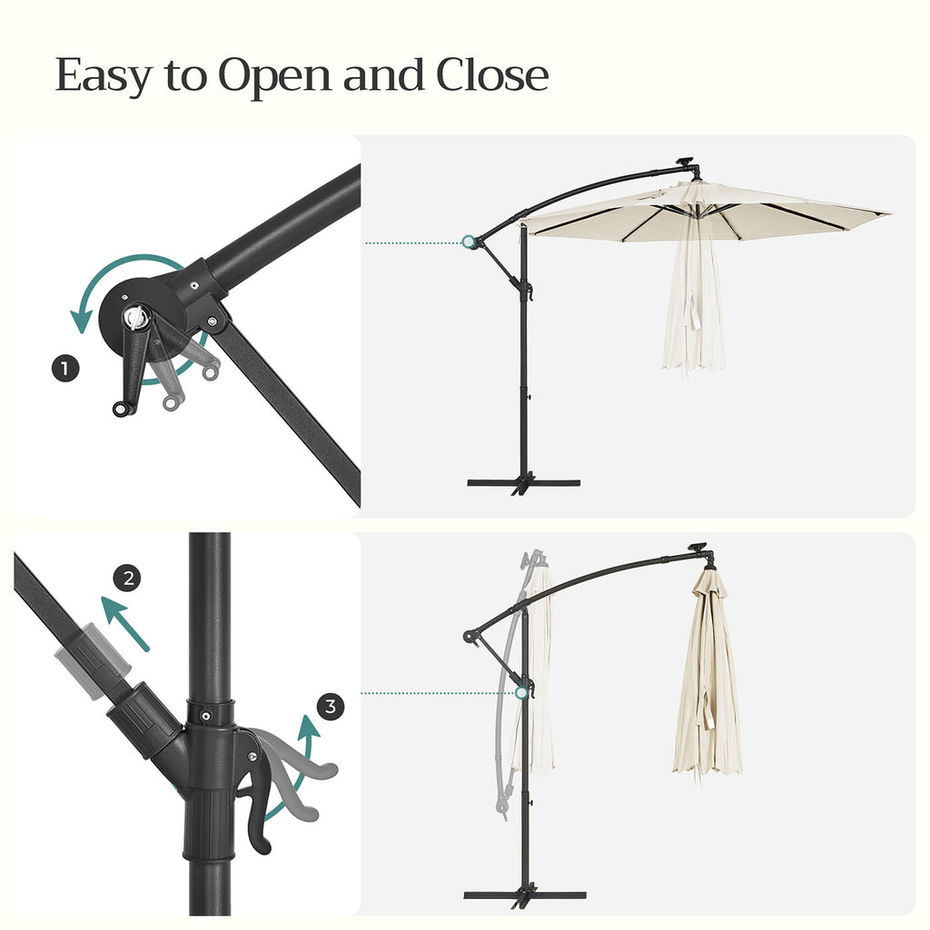 Parasol on solar energy with LED lighting-Modern Design