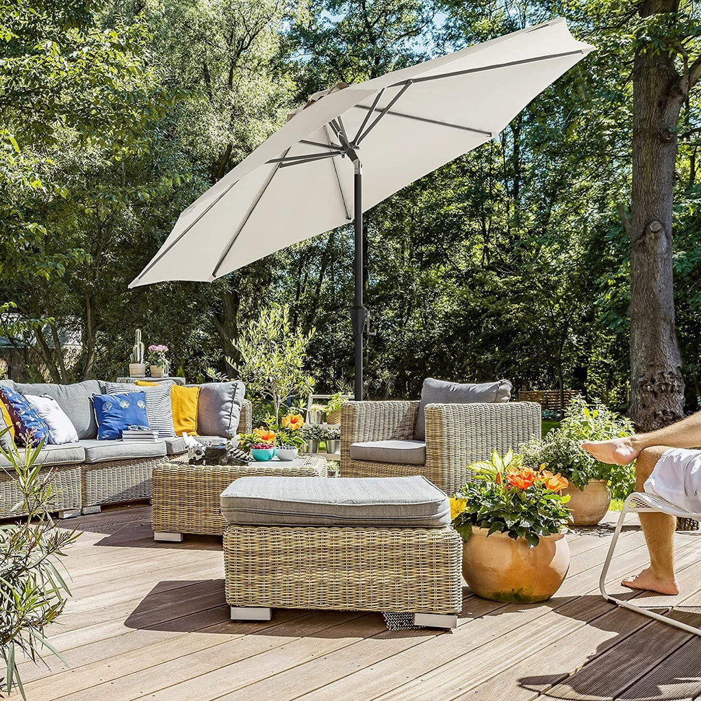 Parasol - Garden parasol - Ø 270 cm - Tiltable - With crank - Beige
