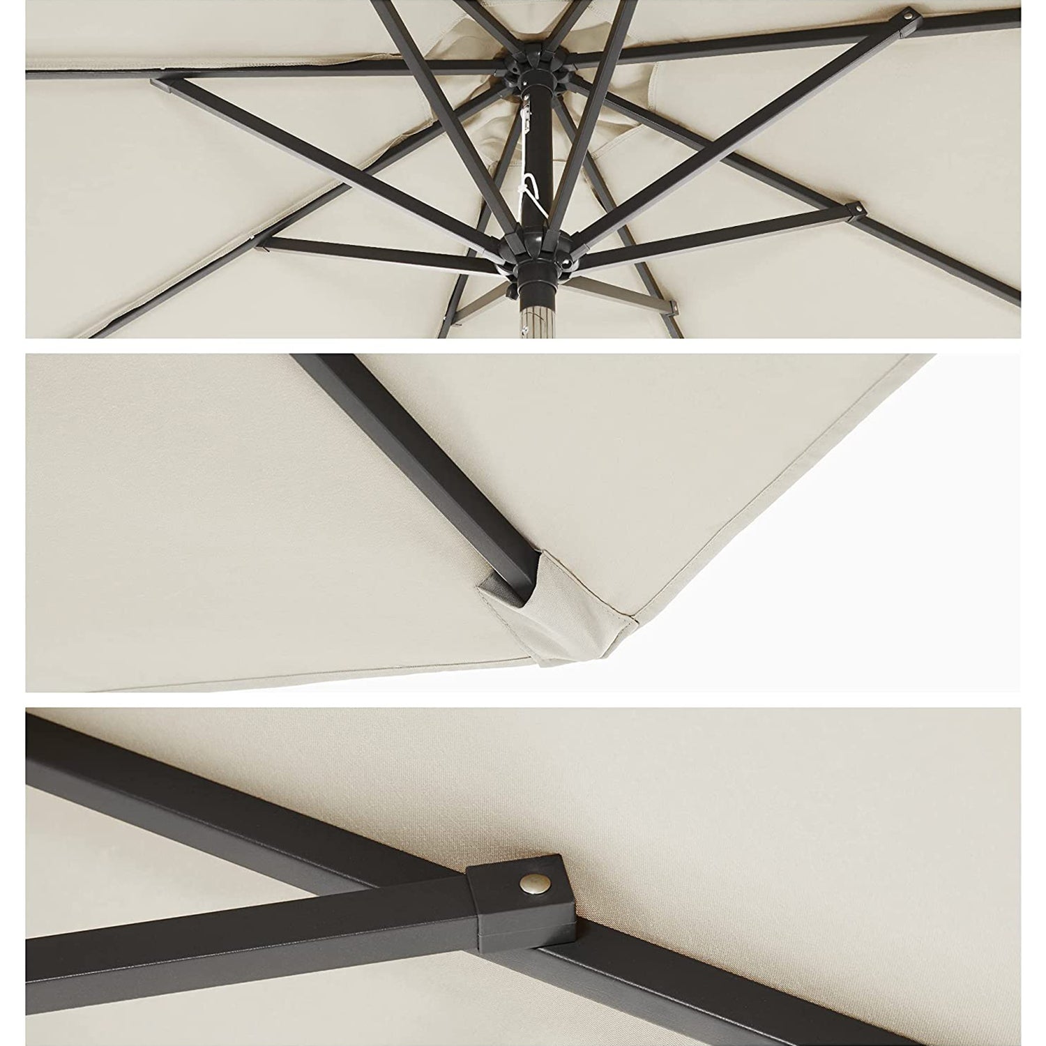 Parasol - Garden parasol - Ø 270 cm - Tiltable - With crank - Beige