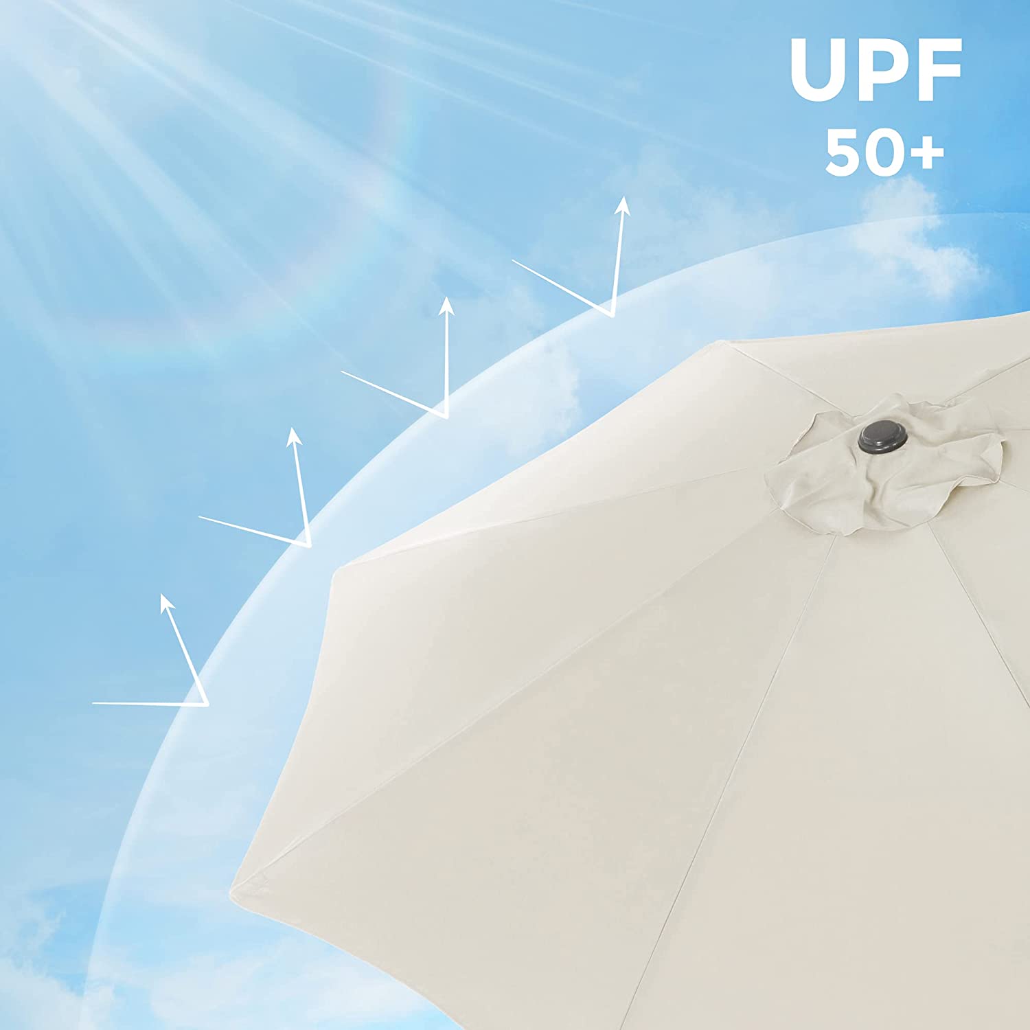 Parasol - Garden parasol - Ø 270 cm - Tiltable - With crank - Beige