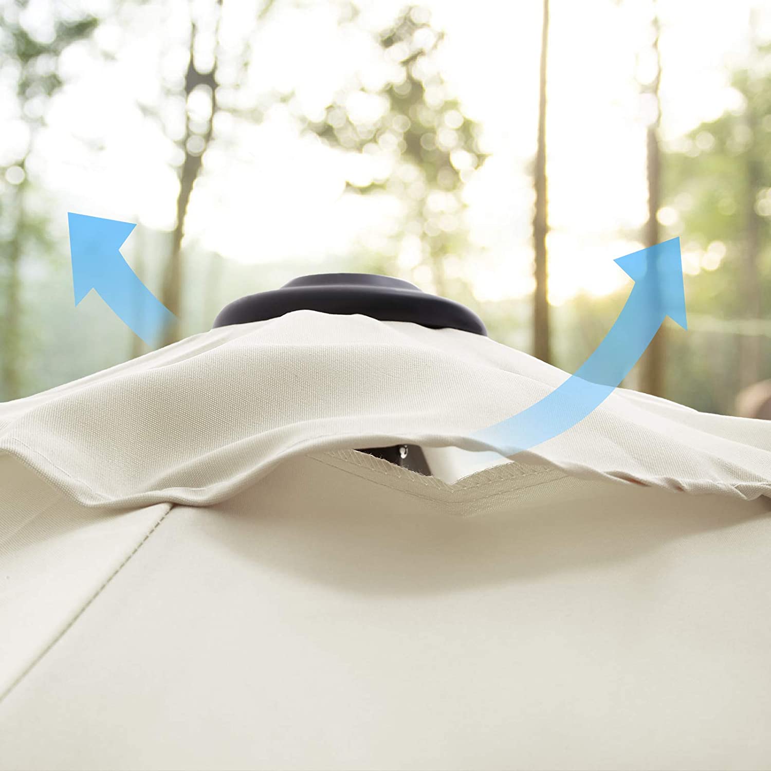 Parasol - Garden parasol - Ø 270 cm - Tiltable - With crank - Beige