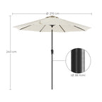 Parasol - Garden parasol - Ø 270 cm - Tiltable - With crank - Beige