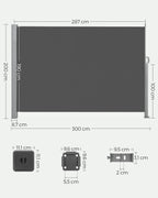 Side canopy - 200 × 300 cm - Anthracite