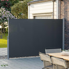 Side canopy - Extendable awning - View protection - 200 x 400 cm - Black