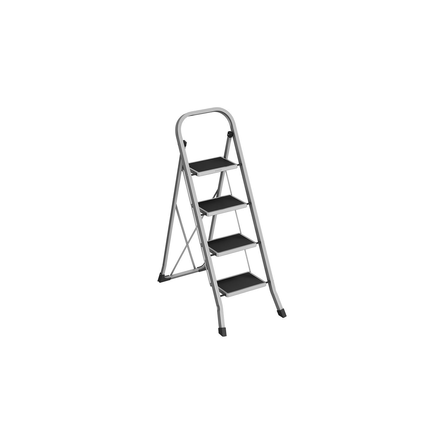 Stairladder - with 4 steps - load capacity of up to 150 kg - pigeon gray