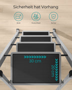 Stairladder - with 4 steps - load capacity of up to 150 kg - pigeon gray