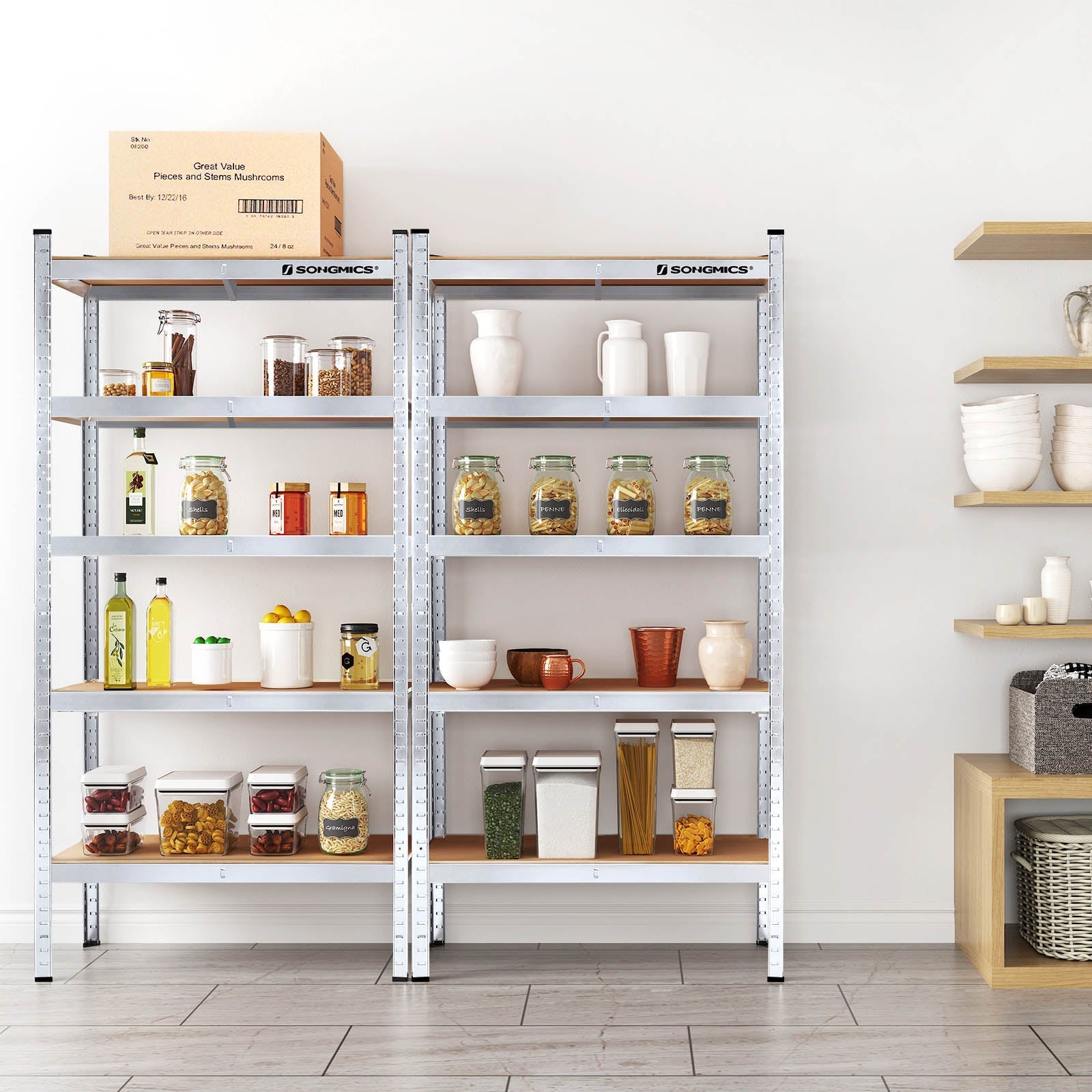 Storage rack - metal cupboard - 875 kg bearing capacity - 180 x 90 x 40 cm - silver