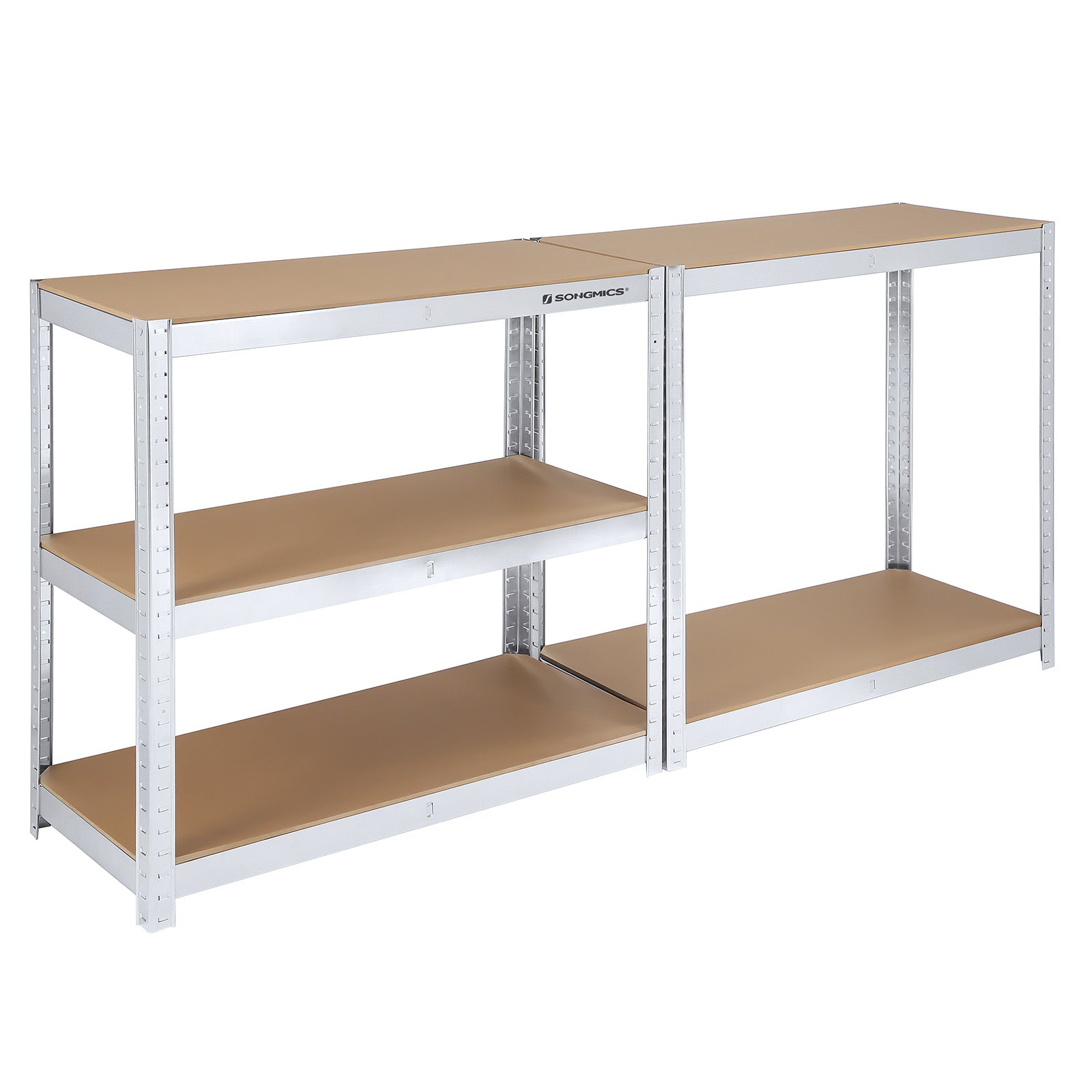 Storage rack - metal cupboard - 875 kg bearing capacity - 180 x 90 x 40 cm - silver