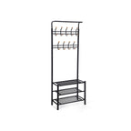 Coat rack - with shoe rack and sofa - black