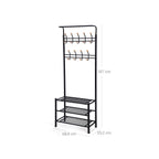 Coat rack - with shoe rack and sofa - black