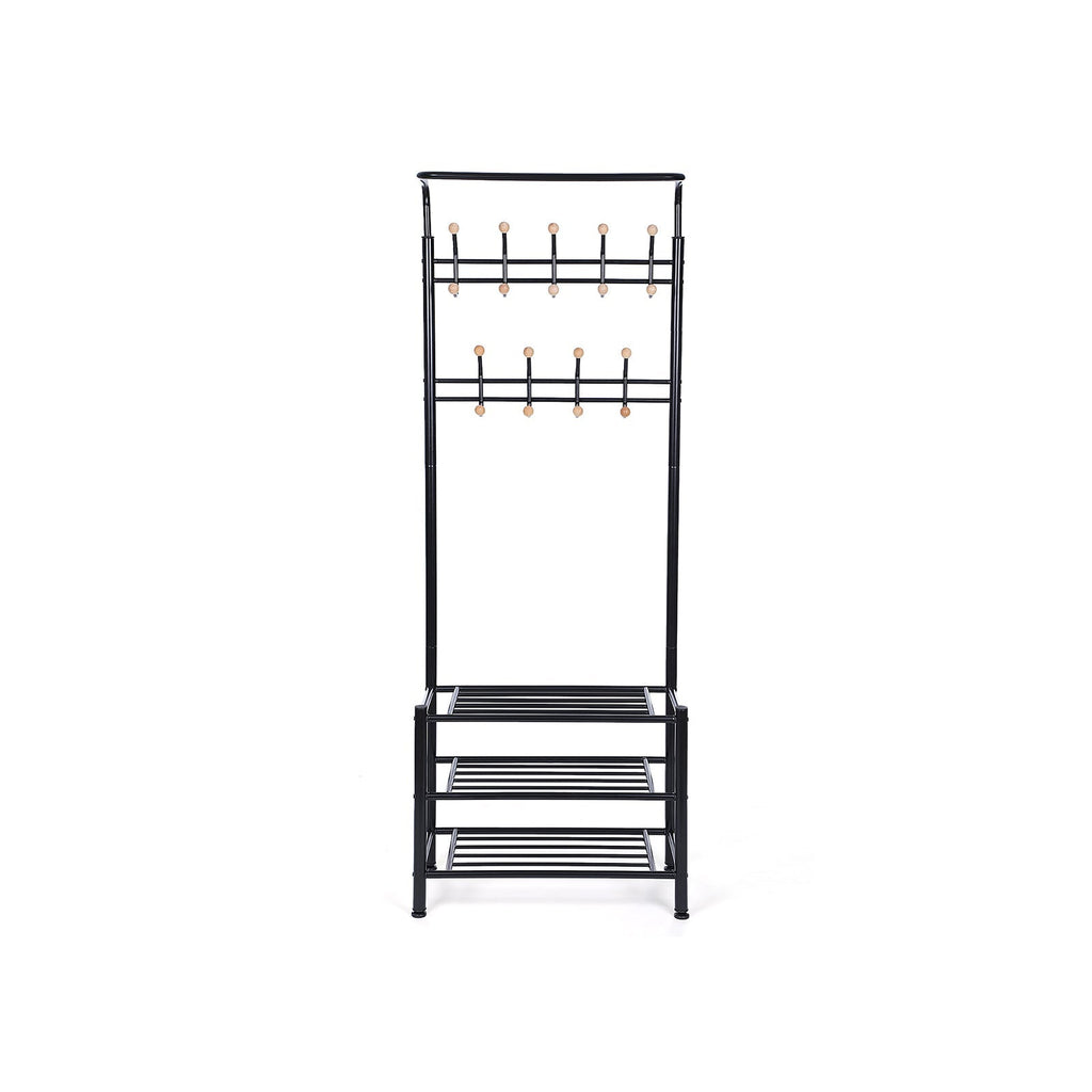 Coat rack - with shoe rack and sofa - black