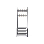 Coat rack - with shoe rack and sofa - black