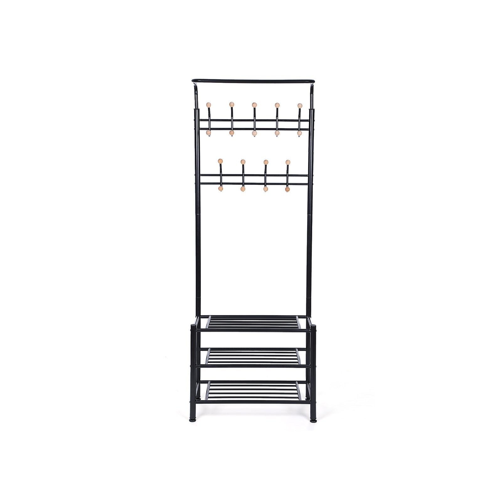 Coat rack - with shoe rack and sofa - black