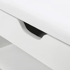Shoe Bank - with seat cushions - 3 compartments - White