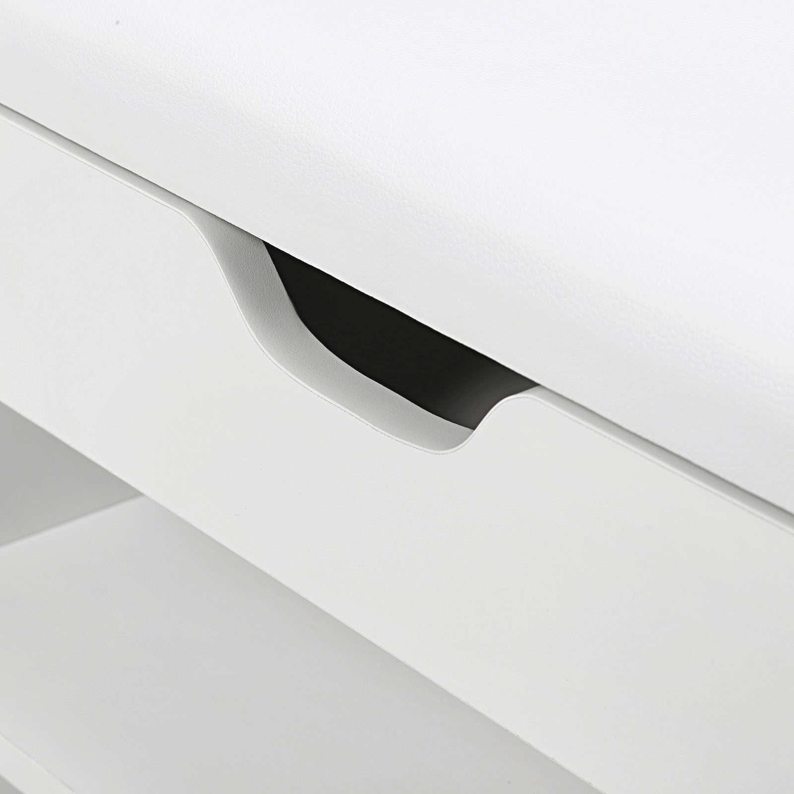 Shoe Bank - with seat cushions - 3 compartments - White