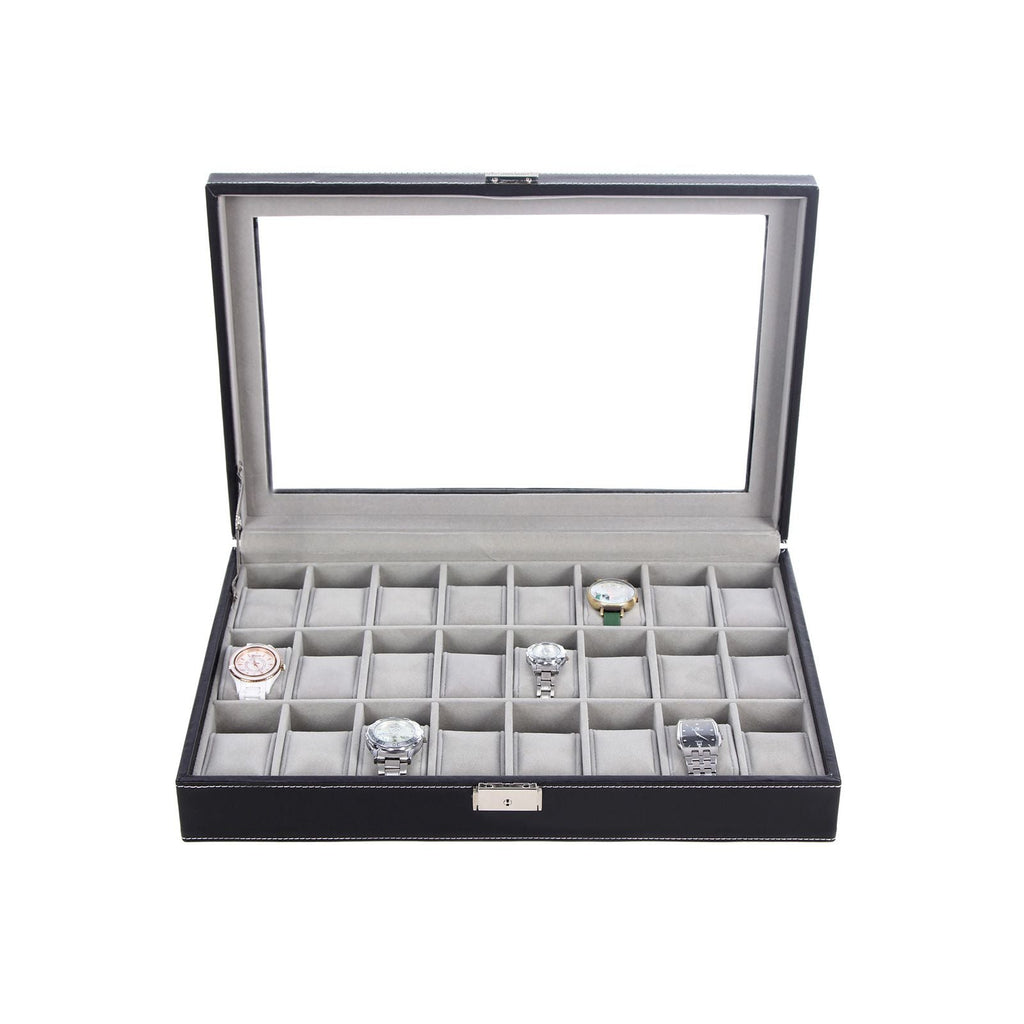 Watch box - Lockable - Organizer - Black