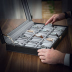 Watch box - Lockable - Organizer - Black