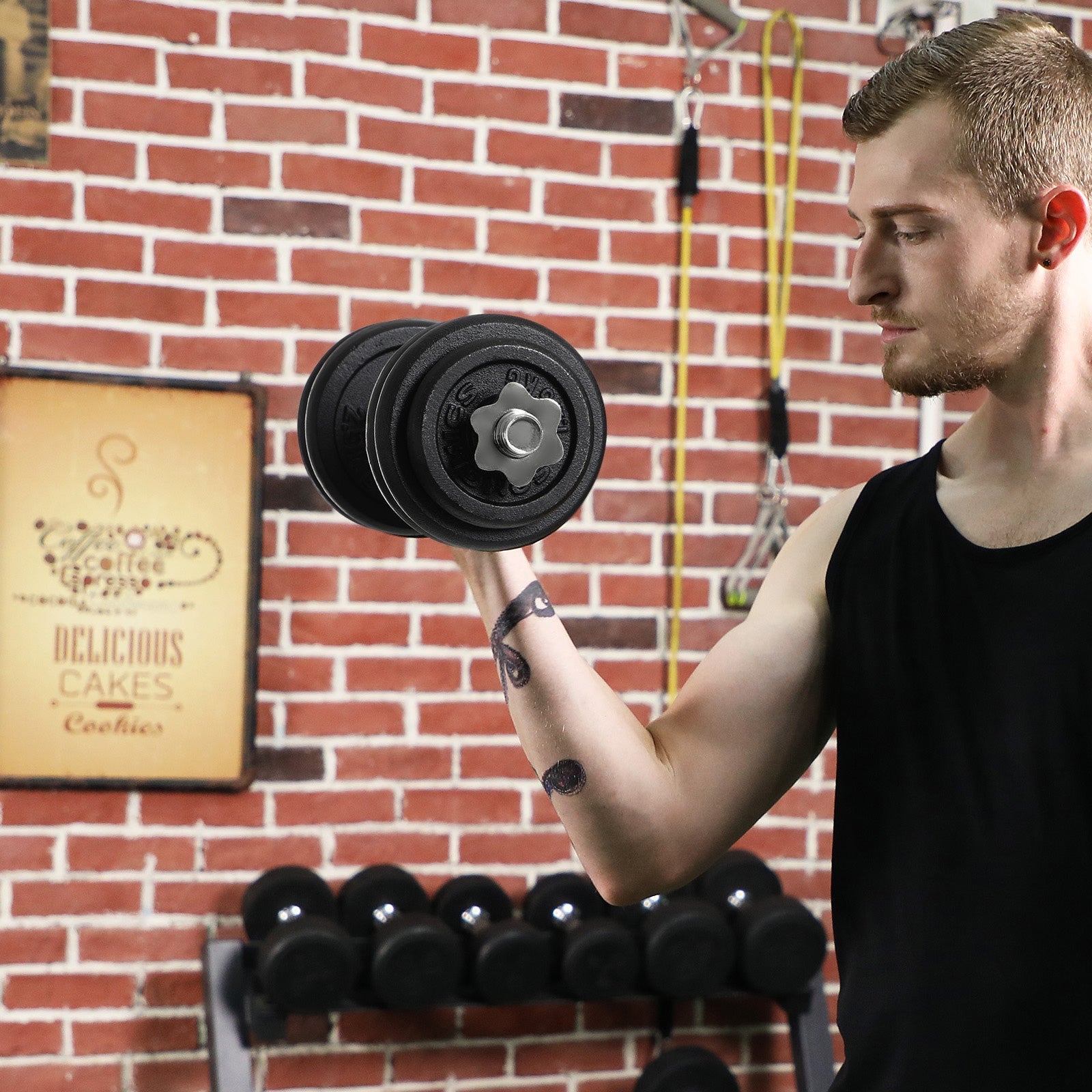 HALKERSET - Cast iron dumbbells - 30 kg - Halter set