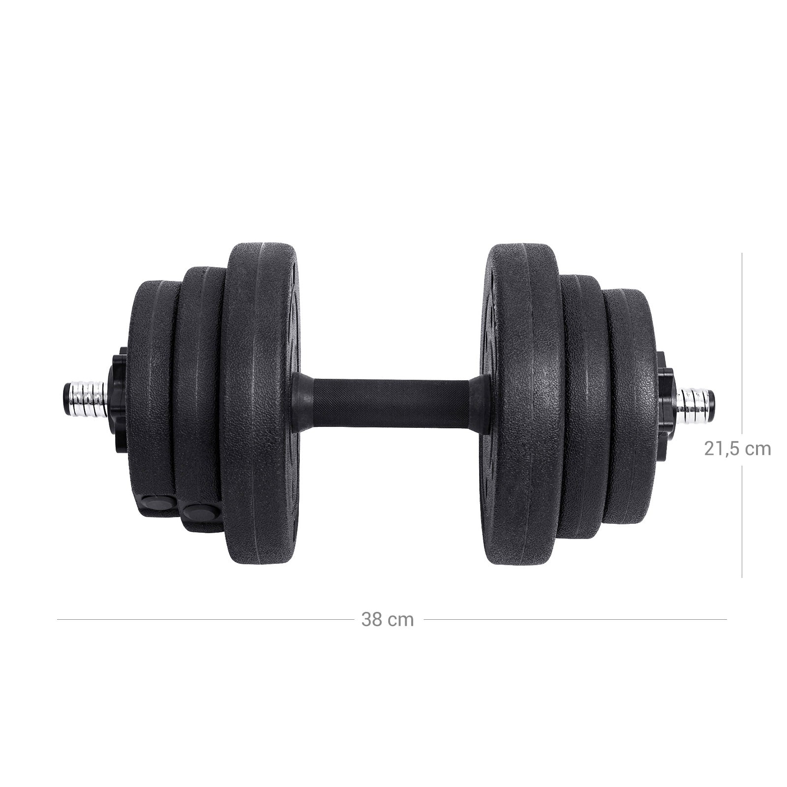 Halter set - Dumbbells - 20 kg total - Black