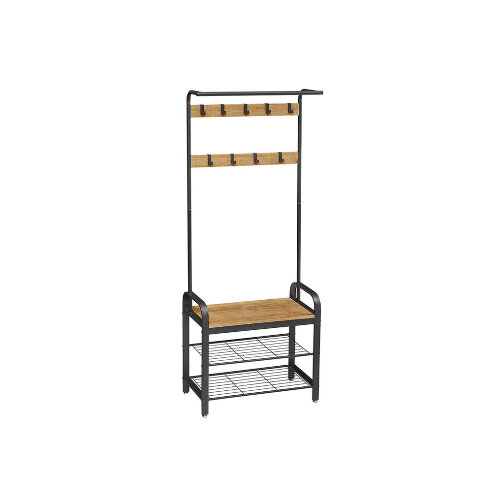 Coat rack - shoe rack - with 9 hooks - industrial design