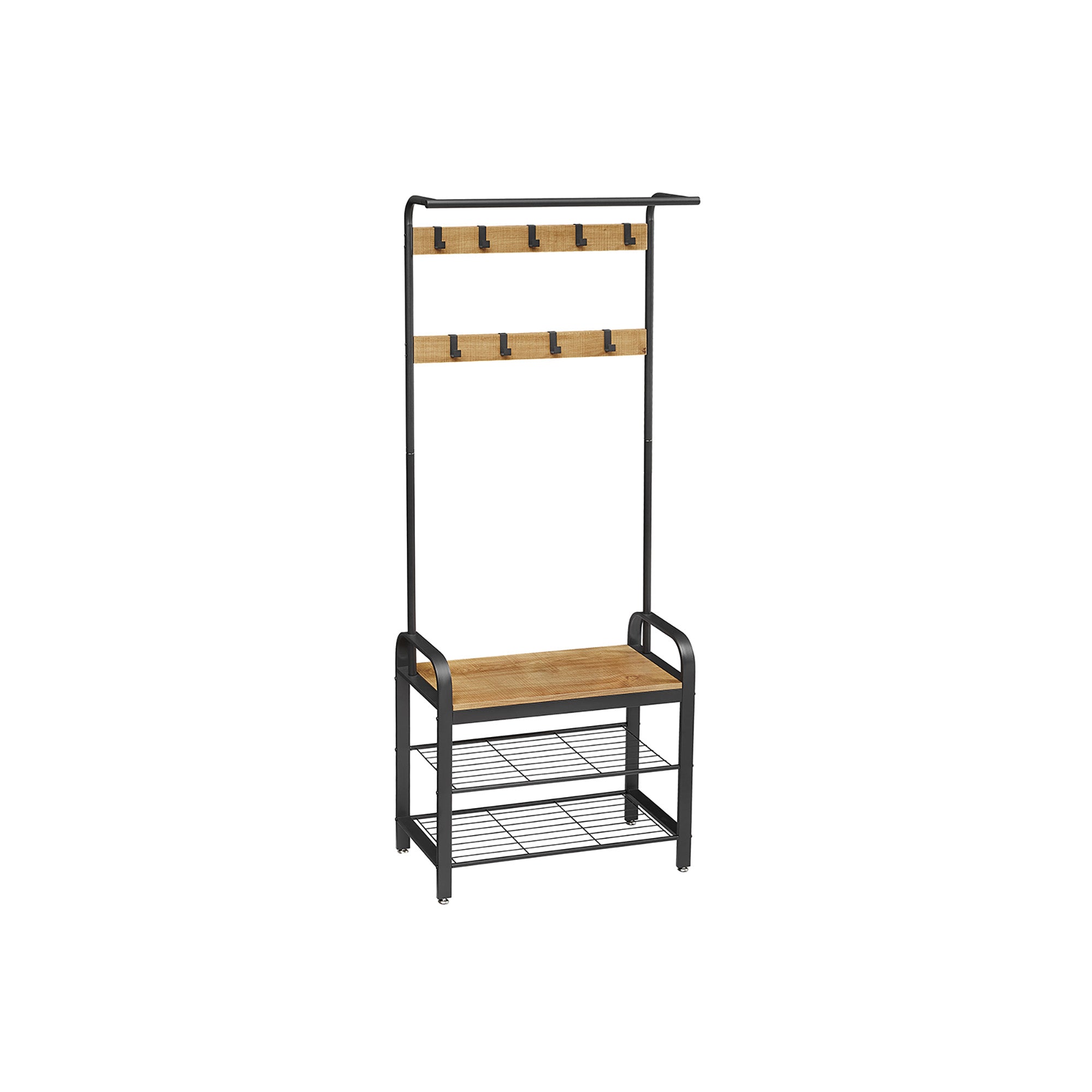 Coat rack - shoe rack - with 9 hooks - industrial design