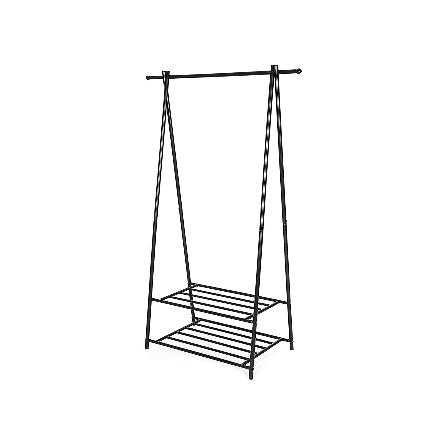 Clothing rack - with shoe rack - metal - black