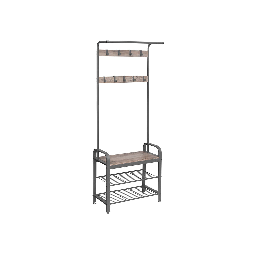 Coat rack - shoe rack - with 9 hooks - industrial design