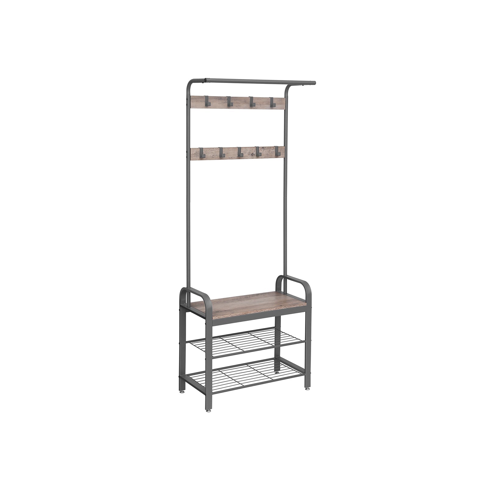 Coat rack - shoe rack - with 9 hooks - industrial design