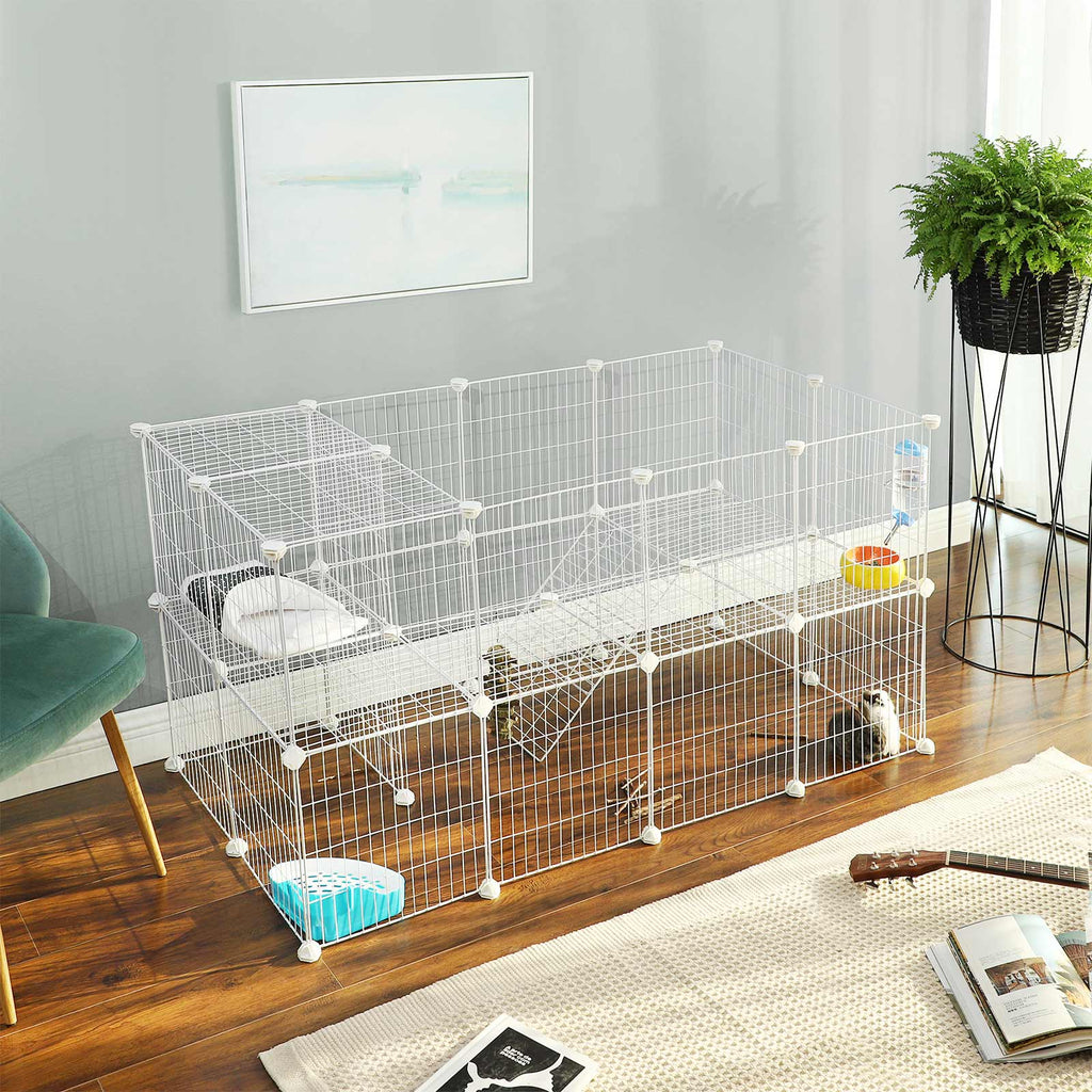 Animal cage - Fence for rabbit/hamster/guinea pig - silver