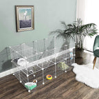 Animal cage - Fence for rabbit/hamster/guinea pig - silver