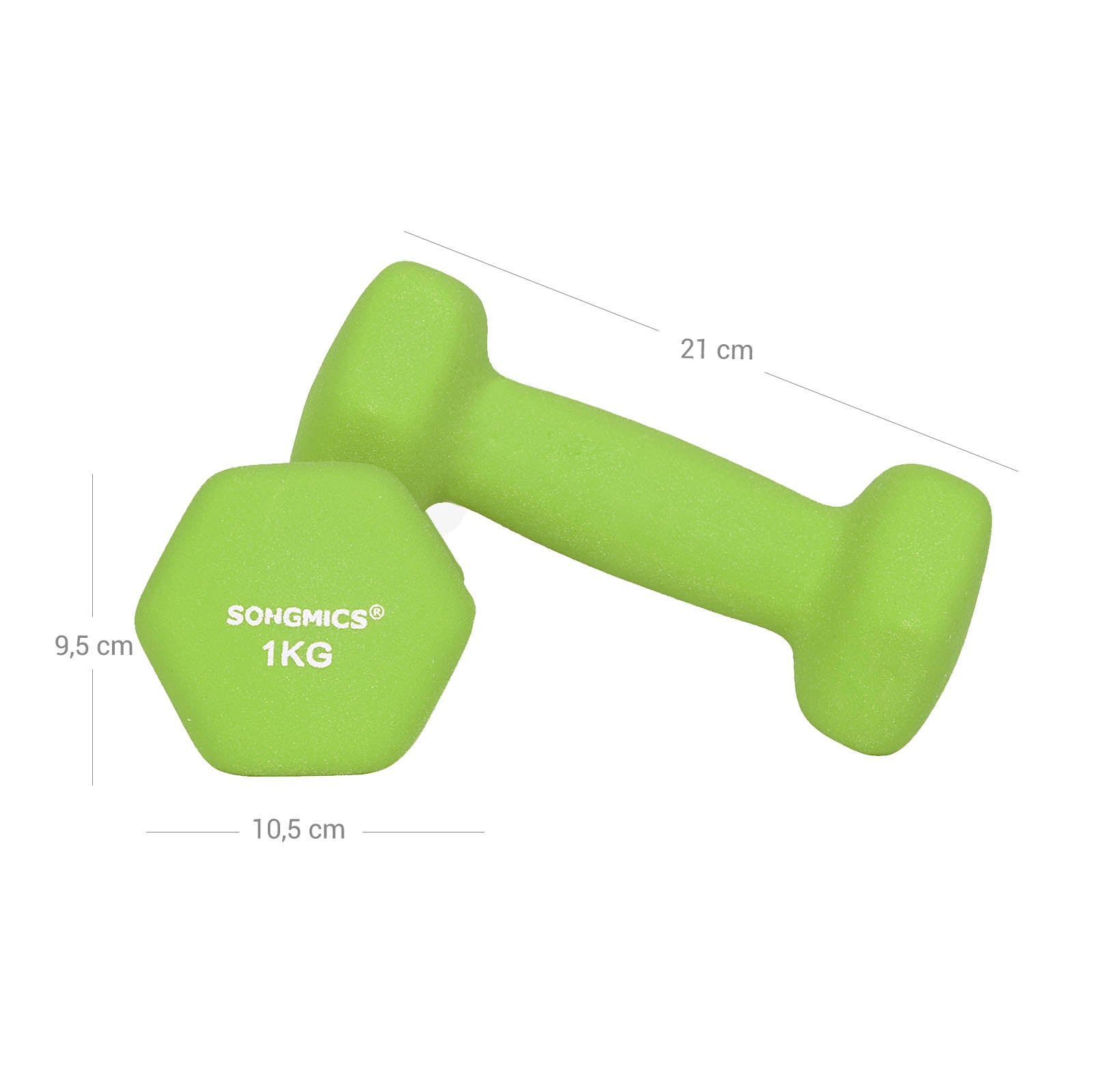 Halter set - 6 dumbbells with standard - 2 x 1 kg, 2 x 2 kg, 2 x 3 kg
