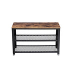 Shoe bench - 2 shelves - 73 x 30 x 45 cm - Brown/Black