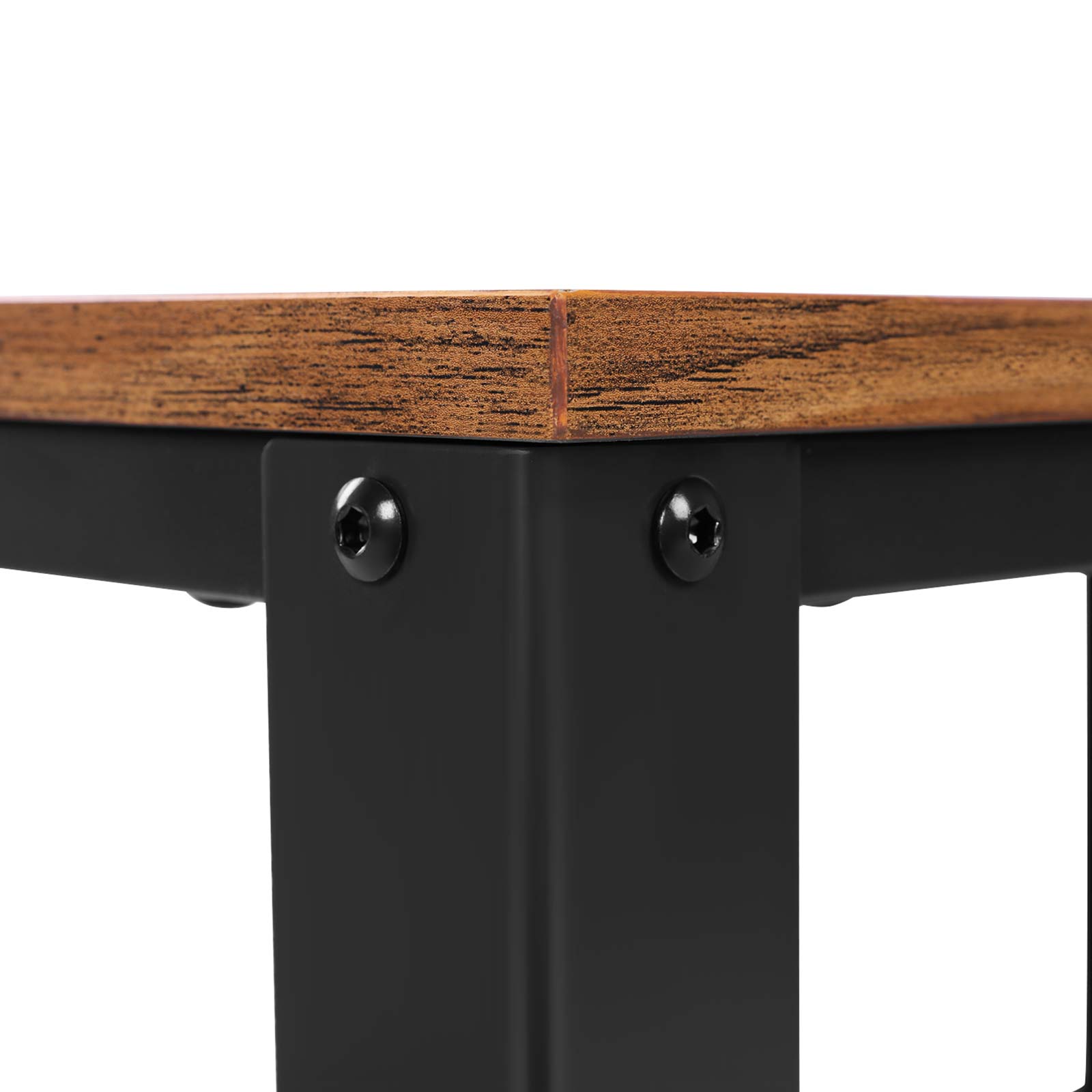 Side table - Trolley - 3 shelves - On wheels - Industrial - Brown